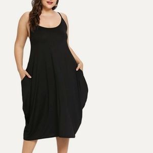 Shein Size 20 Black Pocketed Tank Casual Dress